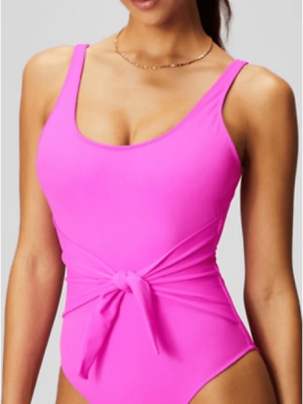 Fabletics Hot Pink One-Piece Swimsuit with Front Tie